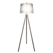 Luxe Tripod Elegance Faux Leather Wrap Floor Lamp - Metal - Modern