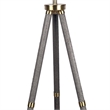 Luxe Tripod Elegance Faux Leather Wrap Floor Lamp - Metal - Modern