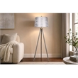 Luxe Tripod Elegance Faux Leather Wrap Floor Lamp - Metal - Modern