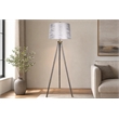 Luxe Tripod Elegance Faux Leather Wrap Floor Lamp - Metal - Modern