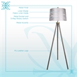 Luxe Tripod Elegance Faux Leather Wrap Floor Lamp - Metal - Modern