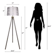 Luxe Tripod Elegance Faux Leather Wrap Floor Lamp - Metal - Modern