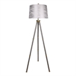 Luxe Tripod Elegance Faux Leather Wrap Floor Lamp - Metal - Modern