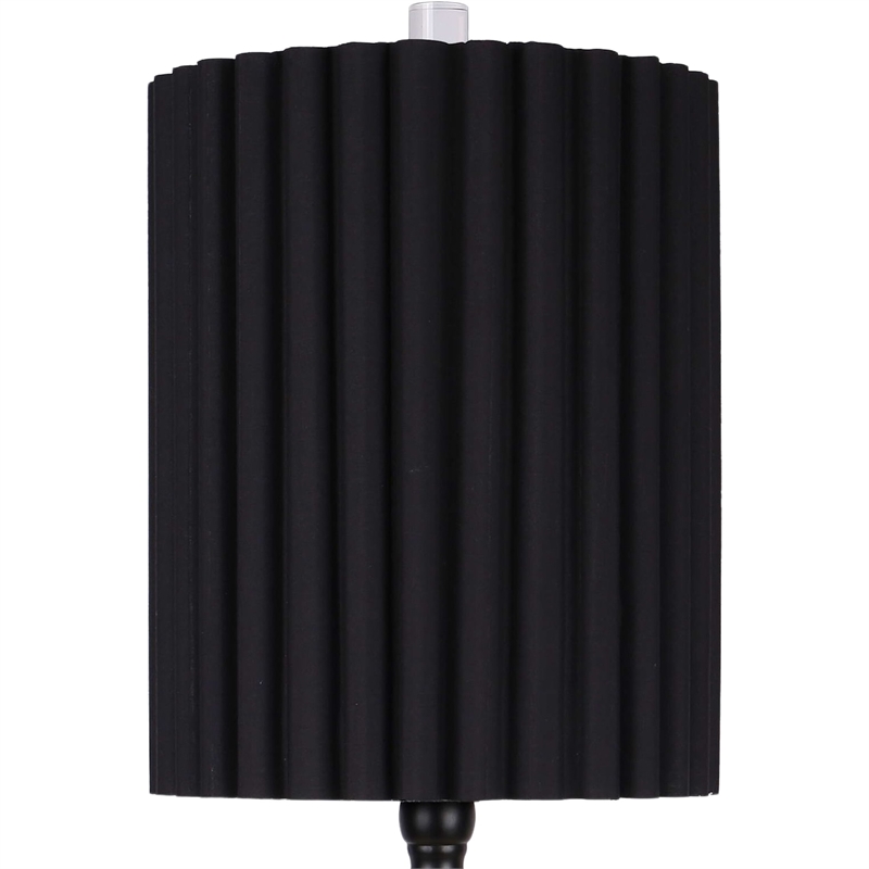 Obsidian Elegance Metal Table Lamp - Black & Clear Crystal - Set of 2