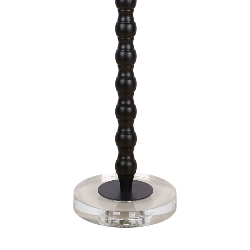 Obsidian Elegance Metal Table Lamp - Black & Clear Crystal - Set of 2