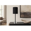 Obsidian Elegance Metal Table Lamp - Black & Clear Crystal - Set of 2