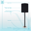 Obsidian Elegance Metal Table Lamp - Black & Clear Crystal - Set of 2
