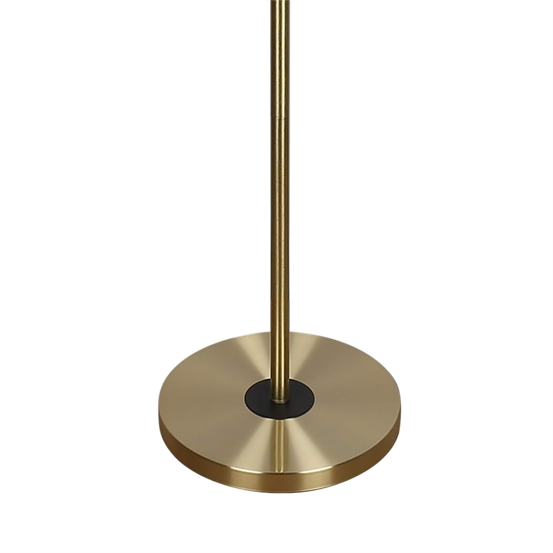 Eclipse Aura Metal Floor Lamp - Matte Black & Soft Gold - Clear Glass