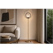 Eclipse Aura Metal Floor Lamp - Matte Black & Soft Gold - Clear Glass