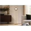 Eclipse Aura Metal Floor Lamp - Matte Black & Soft Gold - Clear Glass