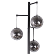 Globe Cascade Metal Floor Lamp - Polished Chrome - Smoked Glass Globes