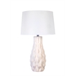 Sculpted Elegance Ceramic Table Lamp - White Sand - Set of 2 - Metal