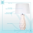 Sculpted Elegance Ceramic Table Lamp - White Sand - Set of 2 - Metal
