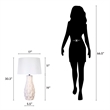 Sculpted Elegance Ceramic Table Lamp - White Sand - Set of 2 - Metal