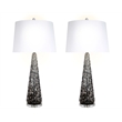 Eclipse Radiance Table Lamp - Black Art Glass - Set of 2 - Modern