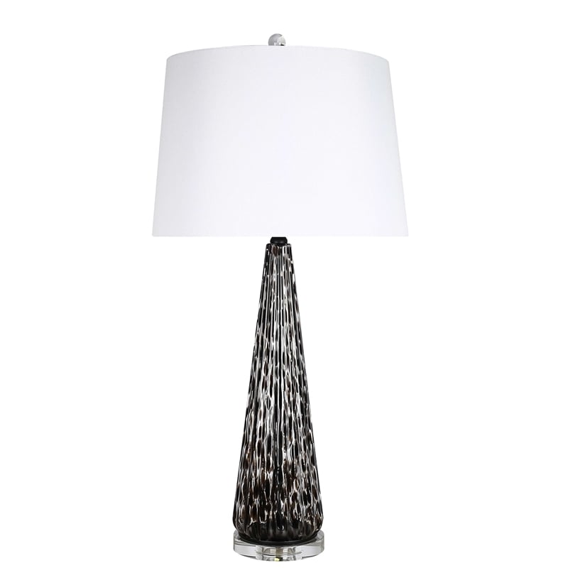 Eclipse Radiance Table Lamp - Black Art Glass - Set of 2 - Modern