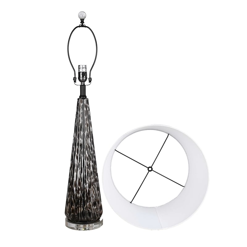 Eclipse Radiance Table Lamp - Black Art Glass - Set of 2 - Modern
