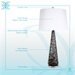 Eclipse Radiance Table Lamp - Black Art Glass - Set of 2 - Modern