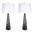 Eclipse Radiance Table Lamp - Black Art Glass - Set of 2 - Modern