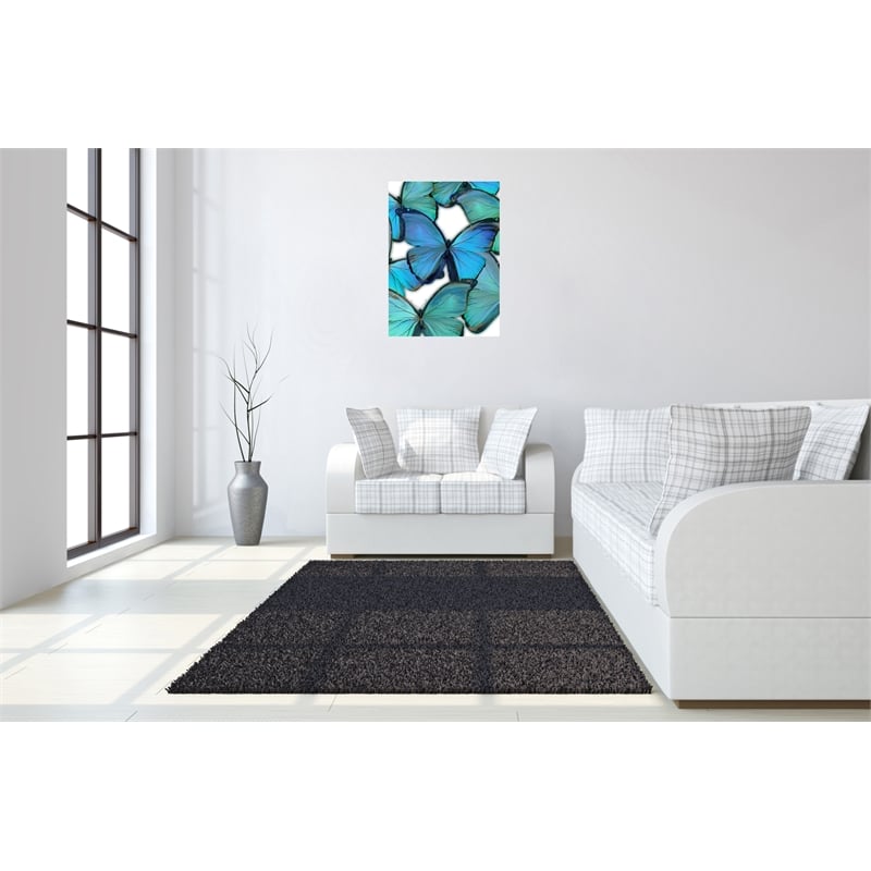 Azure & Verdant Butterfly Dance Canvas Wall Art - 16