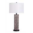Serpent Elegance Faux Leather Table Lamp - Snake Skin - Set of 2 - Metal