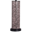 Serpent Elegance Faux Leather Table Lamp - Snake Skin - Set of 2 - Metal