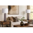 Serpent Elegance Faux Leather Table Lamp - Snake Skin - Set of 2 - Metal