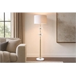 Crystal Bloom Metal Floor Lamp - Soft Gold Clear Crystal & White Marble