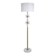 Crystal Bloom Metal Floor Lamp - Soft Gold Clear Crystal & White Marble