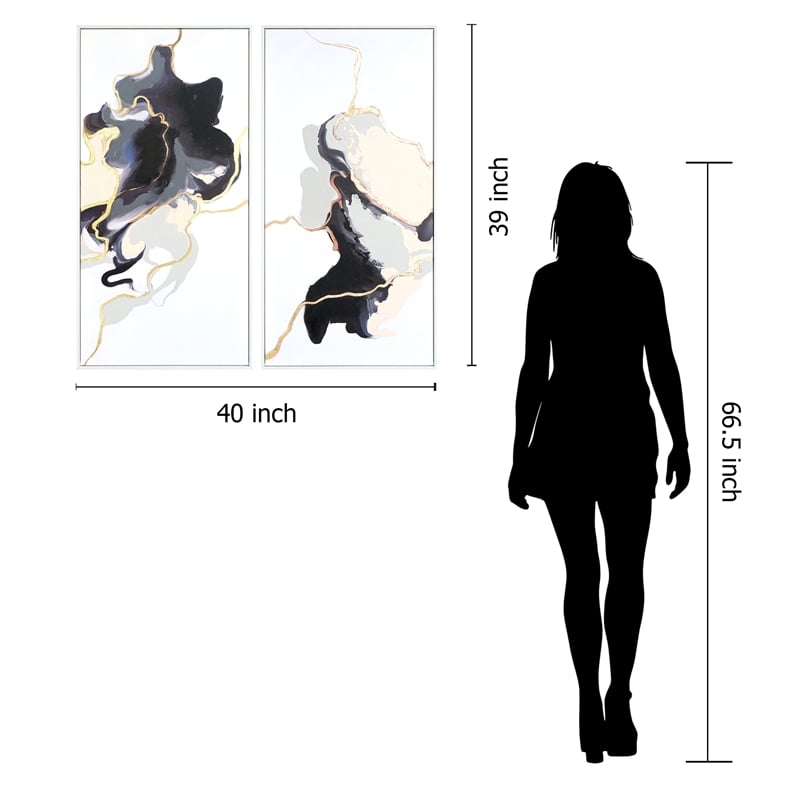 GiIded Monochrome Reverie Duo Canvas Wall Art - 20