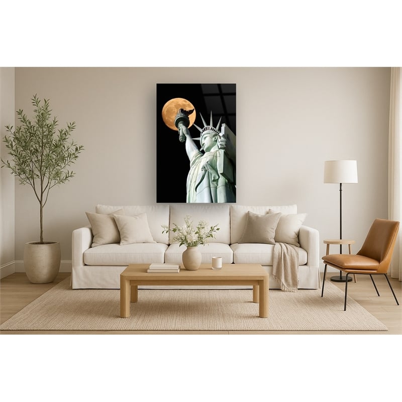 Liberty Moonlight Frameless Tempered Glass Wall Art - Multicolor