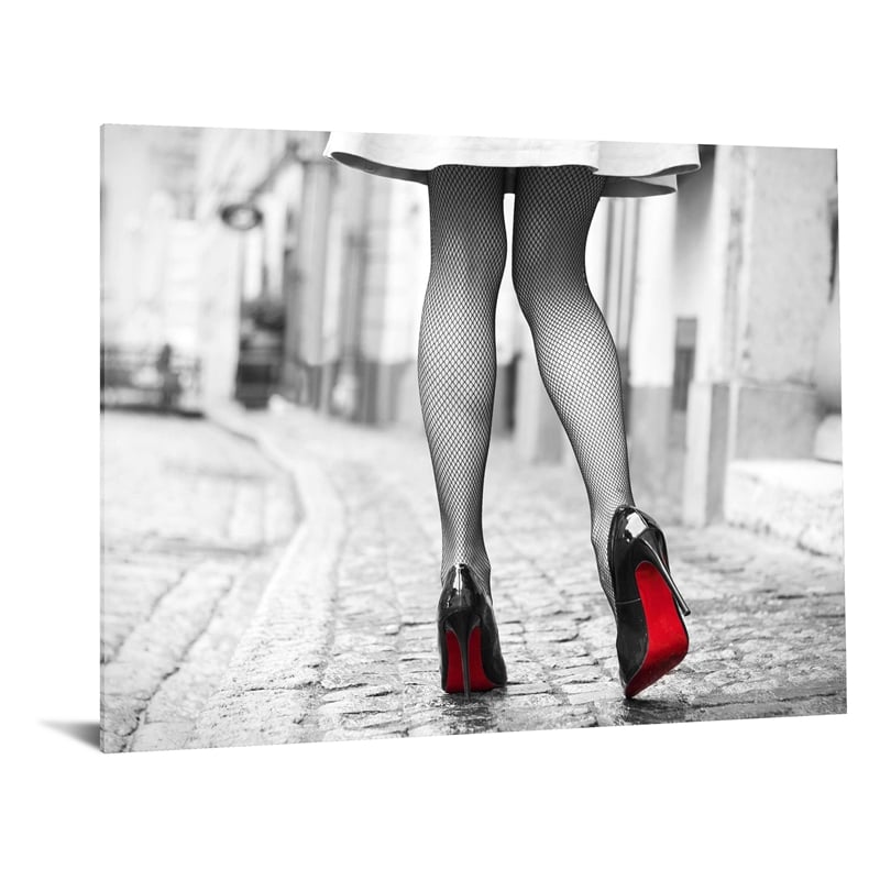 Red Bottom Runway Frameless Tempered Glass Wall Art - 60