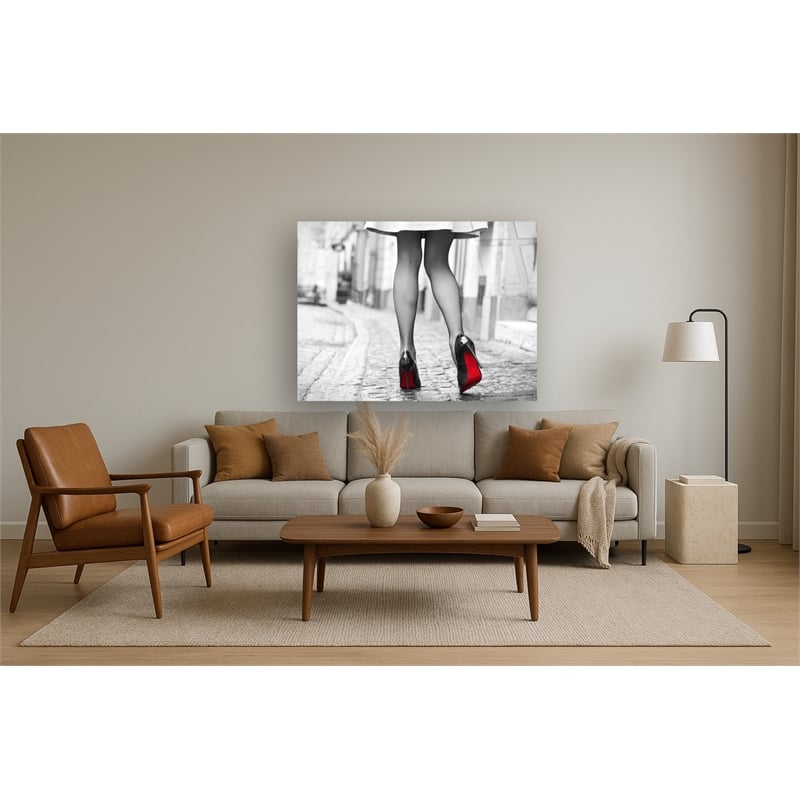 Red Bottom Runway Frameless Tempered Glass Wall Art - 60