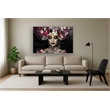 Aqua Floral Frameless Tempered Glass Wall Art - 60