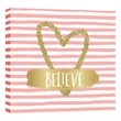 Believe in Gold Heart Whimsy Canvas Wall Art - 24
