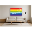 Love Rainbow Frameless Tempered Glass Wall Art - 60