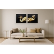 Golden Majesty Crane Pair Canvas Wall Art - 78