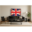 Vintage British Flag Art Frameless Tempered Glass Wall Art - Multicolor