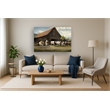 Rustic Farm with Cows Frameless Tempered Glass Wall Art - Multicolor