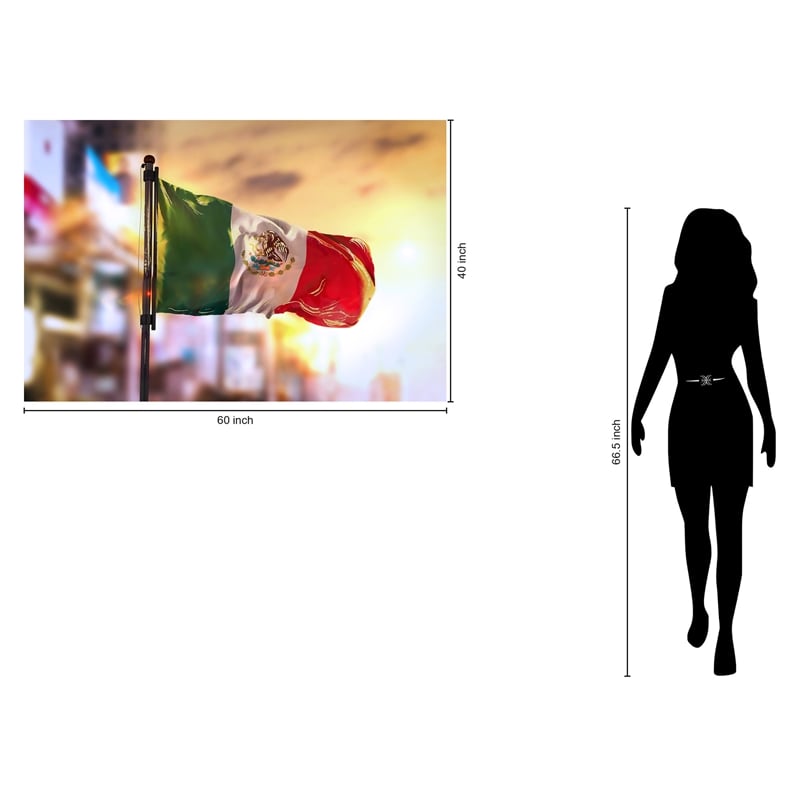 Mexican Flag Frameless Tempered Glass Wall Art - 60