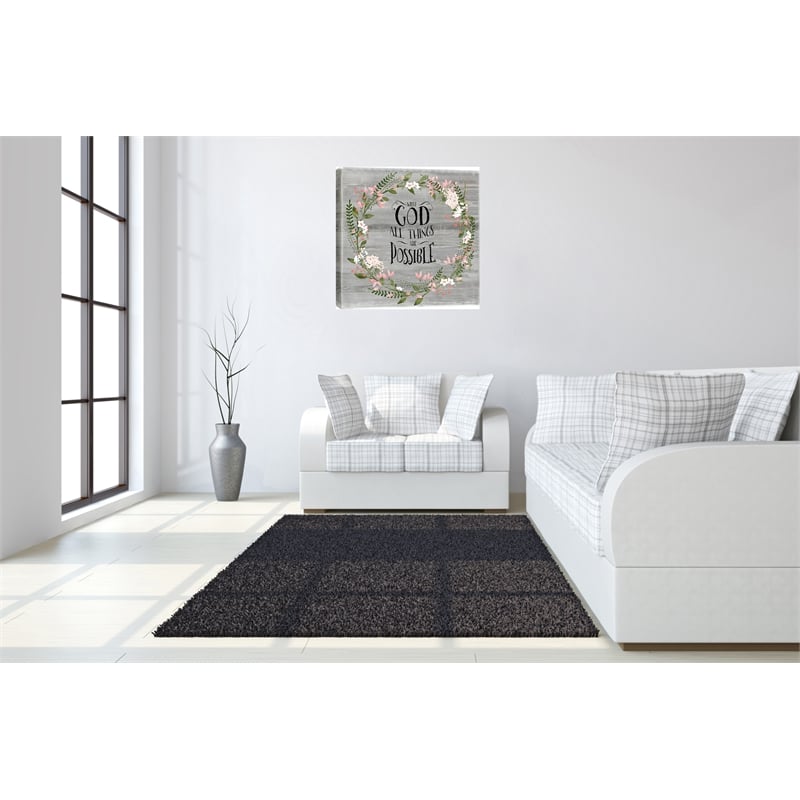 Faithful Floral Inspiration Canvas Wall Art - 24