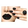 Design Her Lips Rhinestones Frameless Tempered Glass Wall Art - Multicolor