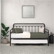 Nest & Rest Full Size Metal Daybed with Twin Size Pop Up Trundle Bed in Black