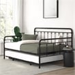 Nest & Rest Full Size Metal Daybed with Twin Size Pop Up Trundle Bed in Black