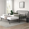 Nest & Rest Full Size Metal Daybed with Twin Size Pop Up Trundle Bed in Black