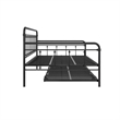 Nest & Rest Full Size Metal Daybed with Twin Size Pop Up Trundle Bed in Black