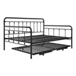 Nest & Rest Full Size Metal Daybed with Twin Size Pop Up Trundle Bed in Black
