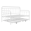 Nest & Rest Twin Metal Daybed with Twin Pop Up Trundle Bed in White