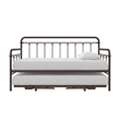 Nest & Rest Twin Metal Daybed with Twin Pop Up Trundle Bed in Bronze