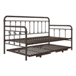 Nest & Rest Twin Metal Daybed with Twin Pop Up Trundle Bed in Bronze